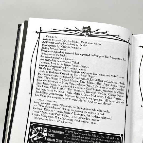 Minds Eye Theatre Laws of the Night Revised Rules for Playing Vampires Hardcover - Picture 3 of 6